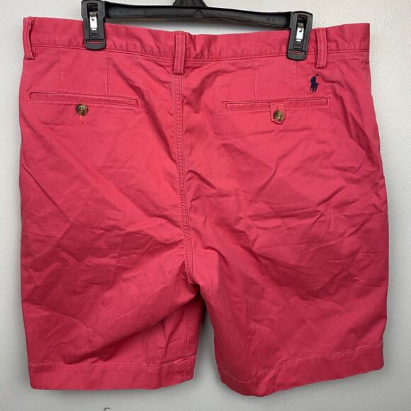 Polo Ralph Lauren Shorts Men 34 Red Khaki‎ Chino Solid Stretch Classic Fit EUC - Picture 3 of 12